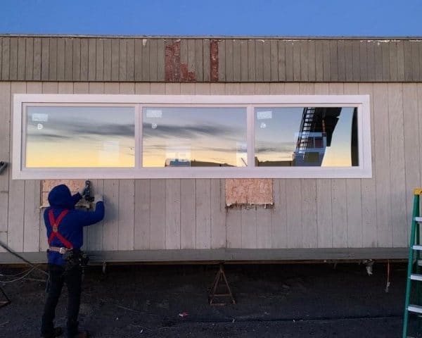 New window for a construction trailer.