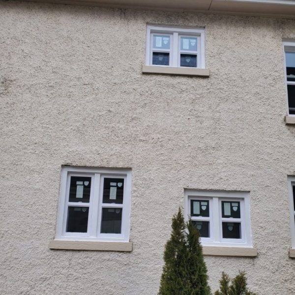 Image depicts new vinyl windows installed in a London, Ontario home.