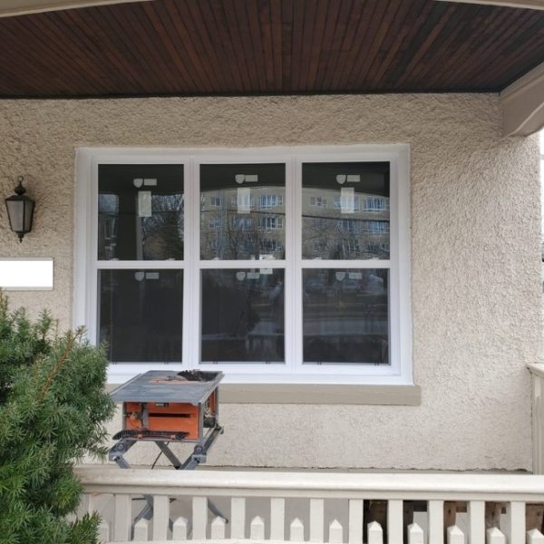 Image depicts new vinyl windows installed in a London, Ontario home.
