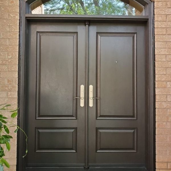 Brown entry door in a Thornhill home.