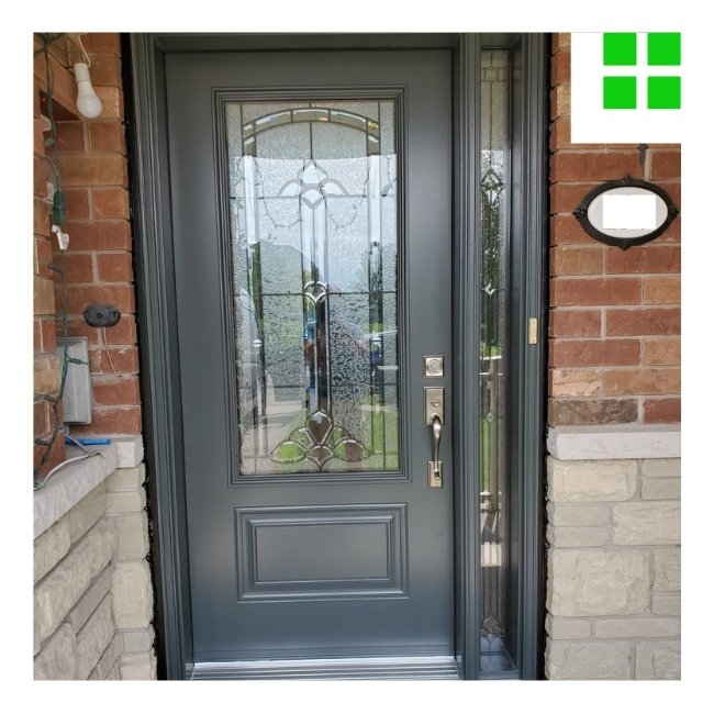 Grey Entry door replacement in Whitby