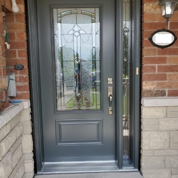 Grey Entry door replacement in Whitby