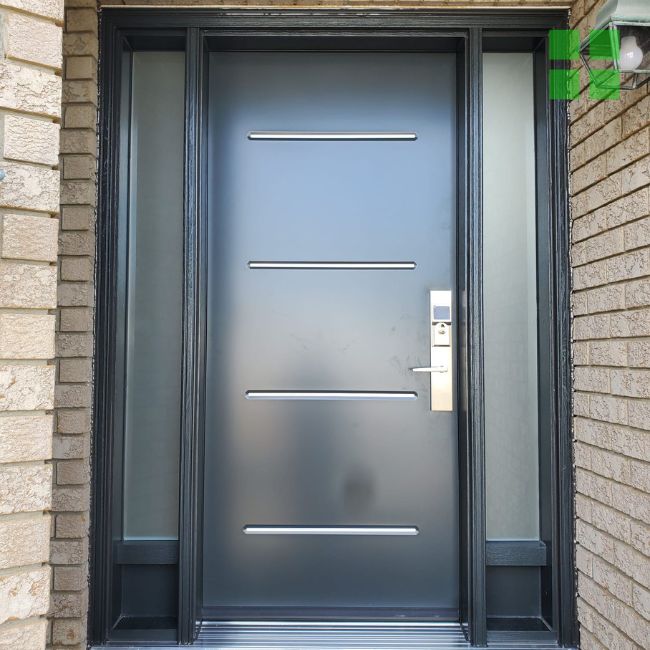 Fiberglass entry door with sidelites