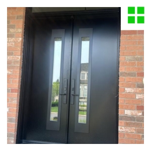 Modern Black Door with glass panels