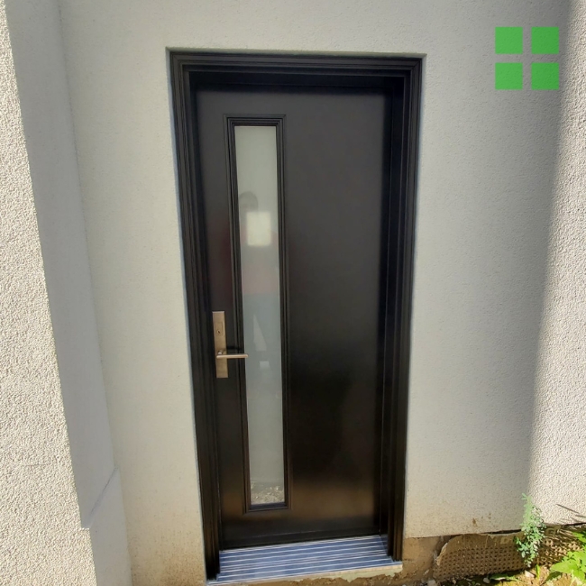 Modern dark brown entry door